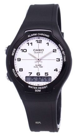 カシオ アナログ デジタルのデュアル タイム AW 90 H 7BVDF AW-90 H-7BV メンズ腕時計