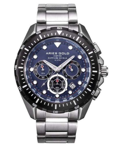 牡羊座金刺激大西洋クロノグラフ クォーツ G 7002 SBK BU メンズ腕時計