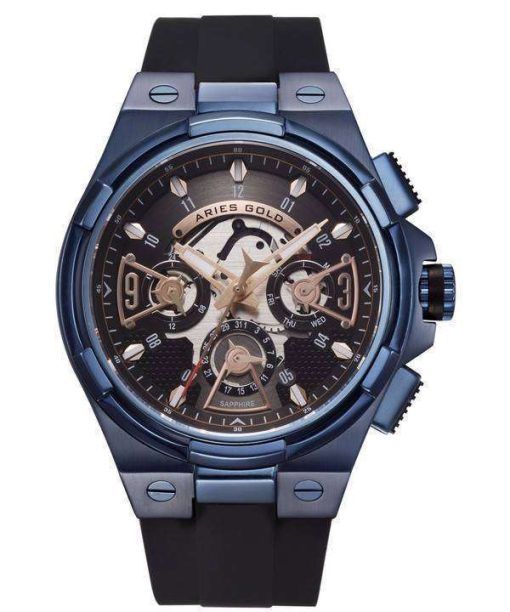 牡羊座金刺激雷水晶 G 7003 BU BKRG メンズ腕時計