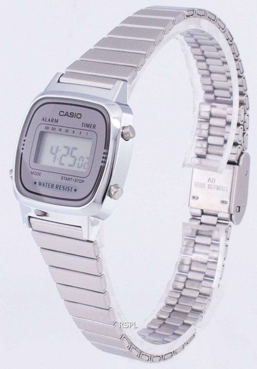カシオ デジタル ステンレス アラーム タイマー LA670WA 7DF LA670WA 7 レディース腕時計