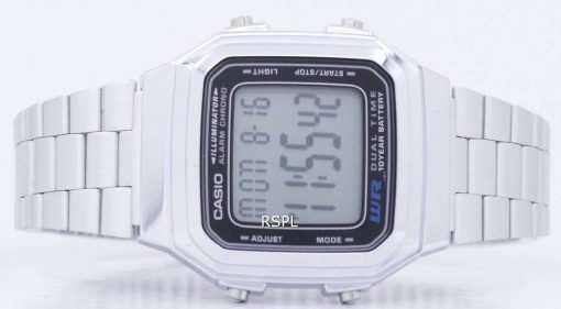 カシオ デジタル ステンレス クロノ デュアル アラーム時間 A178WA 1ADF A178WA 1 a メンズ腕時計