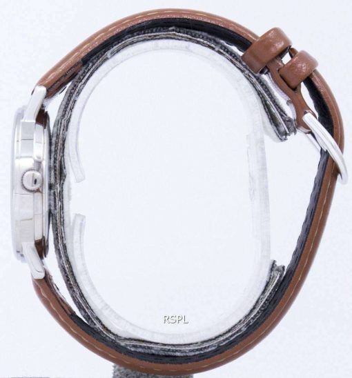 カシオ水晶シルバー ダイアル ブラウン レザー MTP 1095E 7BDF MTP 1095E 7B メンズ腕時計