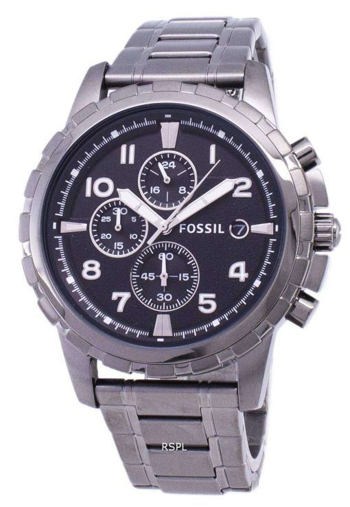 化石ディーン クロノグラフ煙灰色イオン メッキ FS4721 メンズ腕時計