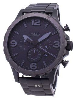 化石ネイト ブラックダイヤル ブラック イオン メッキ JR1401 メンズ腕時計