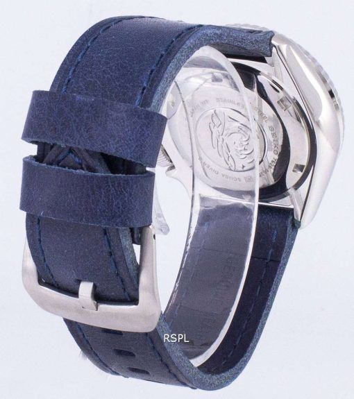 セイコー自動 SKX011J1 LS13 ダイバー 200 M ダークブルーのレザー ストラップ メンズ腕時計