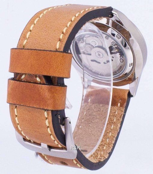 セイコー 5 スポーツ SNZG07J1 LS17 軍事日本製ブラウン レザー ストラップ メンズ腕時計