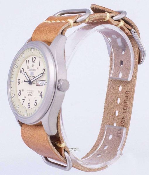 セイコー 5 スポーツ SNZG07J1 LS18 軍事日本製ブラウン レザー ストラップ メンズ腕時計