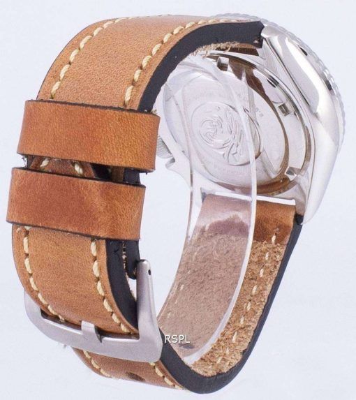 セイコー自動 SKX007K1 LS17 ダイバー 200 M 茶色の革ストラップ メンズ腕時計