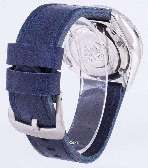 セイコー自動 SKX009K1 LS13 ダイバー 200 M ダークブルーのレザー ストラップ メンズ腕時計