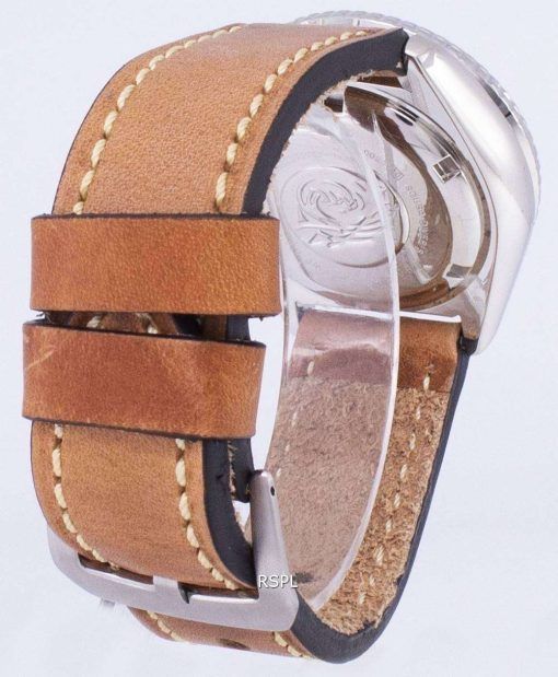 セイコー自動 SKX009K1 LS17 ダイバー 200 M 茶色の革ストラップ メンズ腕時計