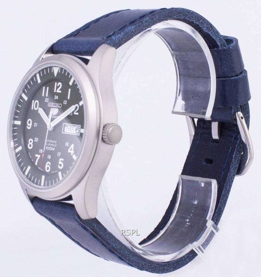 ダークブルーのレザー ストラップ メンズ腕時計セイコー 5 スポーツ SNZG09J1 LS13 日本