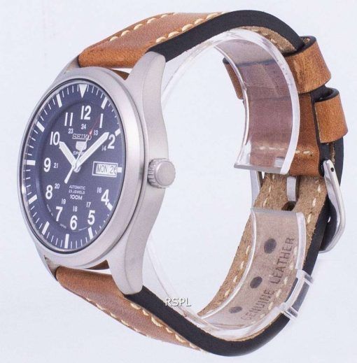 セイコー 5 スポーツ SNZG11J1 LS17 自動茶色の革ストラップ メンズ腕時計
