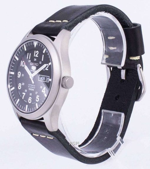 黒革ストラップ メンズ腕時計セイコー 5 スポーツ SNZG15J1 LS14 日本