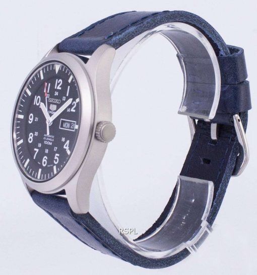 セイコー 5 スポーツ SNZG15K1 LS13 自動ダークブルーのレザー ストラップ メンズ腕時計