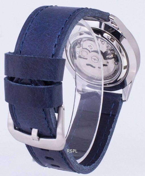セイコー 5 スポーツ SNZG15K1 LS13 自動ダークブルーのレザー ストラップ メンズ腕時計