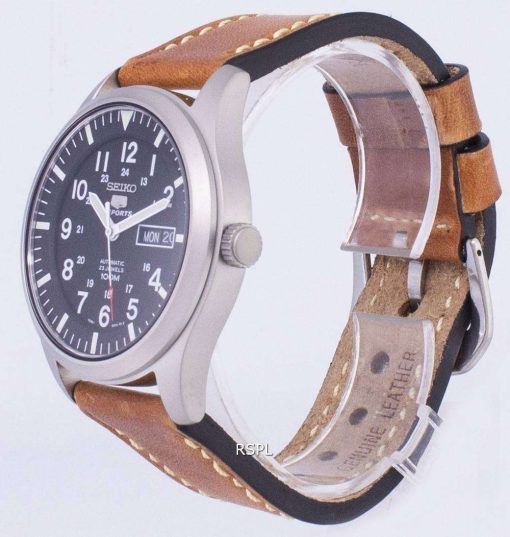 セイコー 5 スポーツ SNZG15K1 LS17 自動茶色の革ストラップ メンズ腕時計