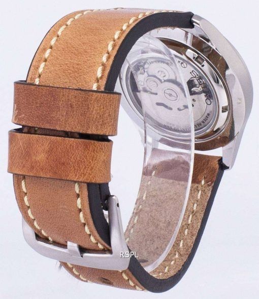 セイコー 5 スポーツ SNZG15K1 LS17 自動茶色の革ストラップ メンズ腕時計