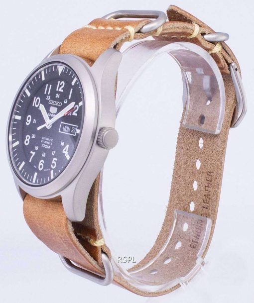 セイコー 5 スポーツ SNZG15K1 LS18 自動茶色の革ストラップ メンズ腕時計