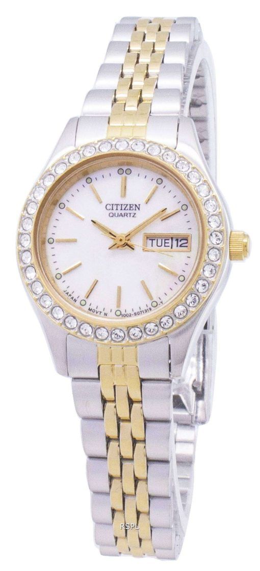 市民石英 EQ0534-50 D ダイヤモンド アクセント アナログ レディース腕時計