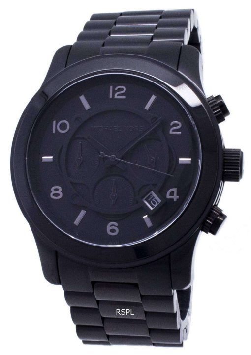 Michael Kors 黒く塗りつぶされた滑走路クロノグラフ MK8157 メンズ腕時計