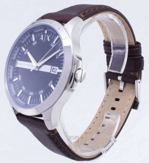アルマーニエクス チェンジ石英ネイビー ダイヤル ブラウンレザース トラップ AX2133 メンズ腕時計