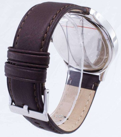 アルマーニエクス チェンジ石英ネイビー ダイヤル ブラウンレザース トラップ AX2133 メンズ腕時計