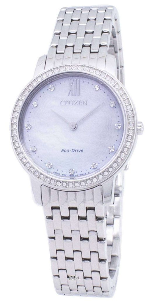 市民エコドライブ EX1480 82D ダイヤモンド アクセント アナログ レディース腕時計