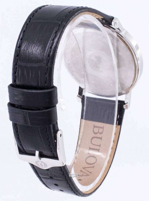 ブローバ黒革 96B104 メンズ腕時計
