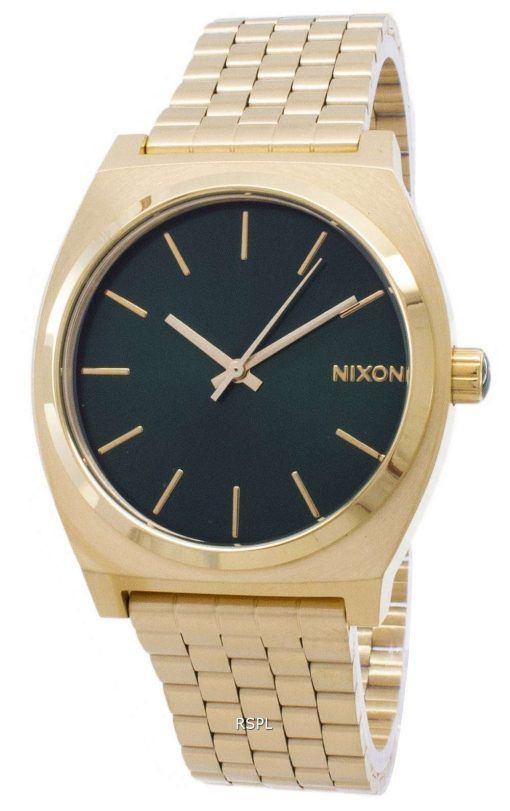 ニクソン タイム テラー ゴールド トーン緑サンレイ A045-1919年-00 メンズ腕時計