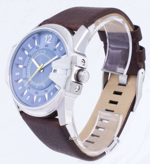 ディーゼル メガ チーフ クオーツ ブルー ダイヤル ブラウンレザース DZ1399 メンズ腕時計