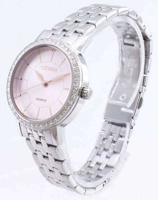 市民石英 EL3041 87 X アナログ ダイヤモンド アクセント レディース腕時計