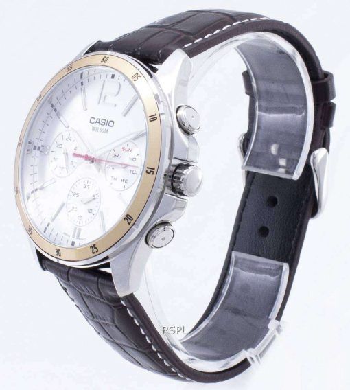 カシオ Enticer MTP-1374L-7AV MTP1374L-7AV クロノグラフアナログメンズ腕時計