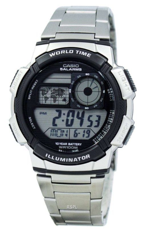 カシオ青少年デジタル世界時 AE-1000WD-1AV メンズ腕時計