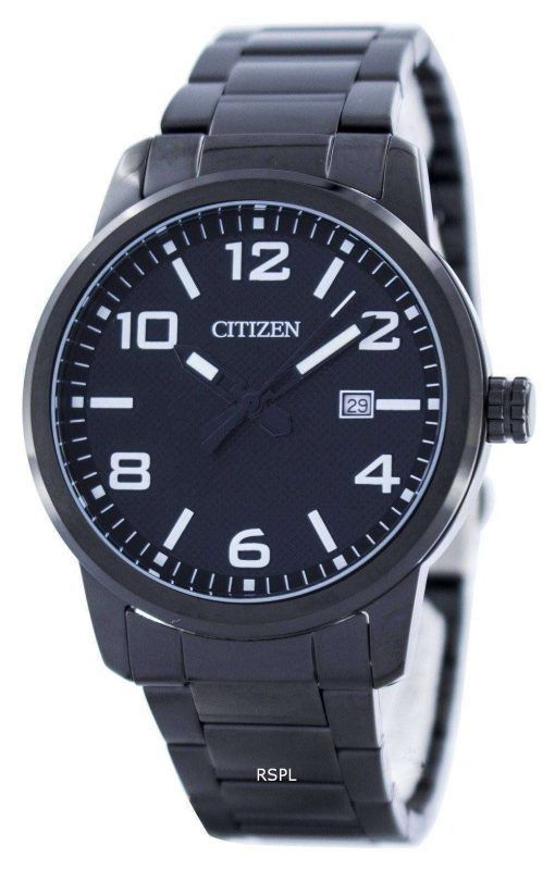 市民クオーツ ブラック ダイヤル BI1025 53E メンズ腕時計