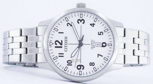 市民クオーツ ホワイト ダイヤル BI1050 81B メンズ腕時計