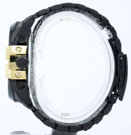 ディーゼル メガ チーフ クォーツ、クロノグラフ ブラック ダイアル IP ブラック DZ4338 メンズ腕時計