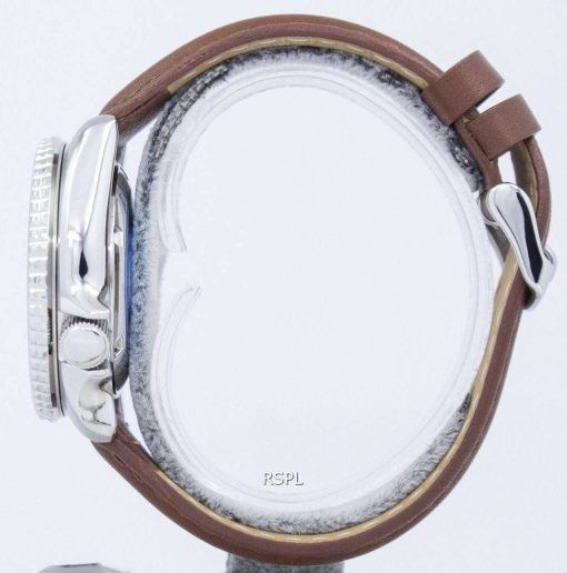 セイコー自動ダイバーズ 200 M 比茶色の革 SKX009K1 LS12 メンズ腕時計