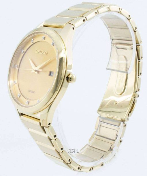 セイコーソーラーSNE384 SNE384P9 SNE384Pダイヤモンドアクセントレディース腕時計