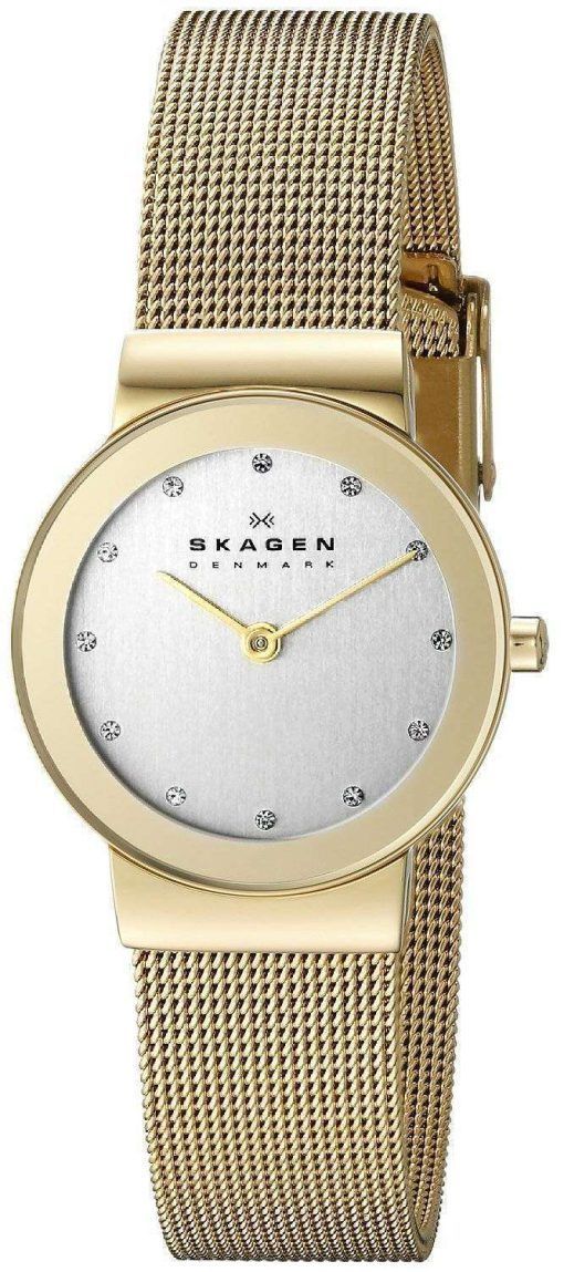 スカーゲン Freja ゴールド トーン メッシュ ブレスレット結晶 358SGGD レディース腕時計