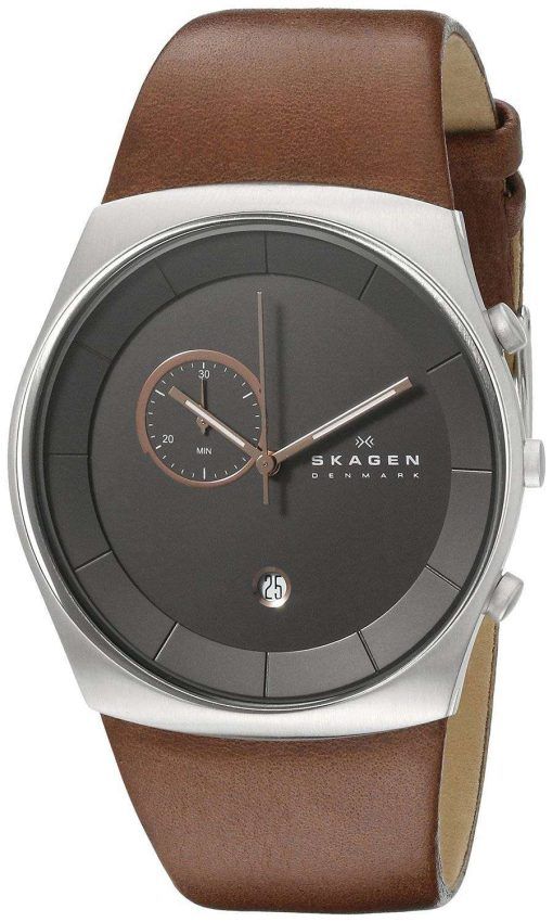 スカーゲン Havene クロノグラフ クォーツ革ストラップ SKW6085 メンズ腕時計