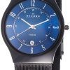 スカーゲン チタニウム海上ブルー ダイヤル メッシュ トラップ T233XLTMN メンズ腕時計