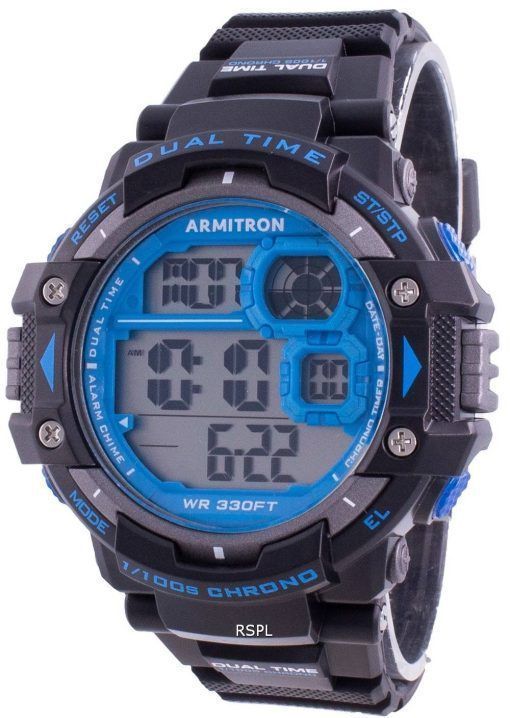 アーミトロンスポーツ408309BLUクォーツデュアルタイムメンズ腕時計