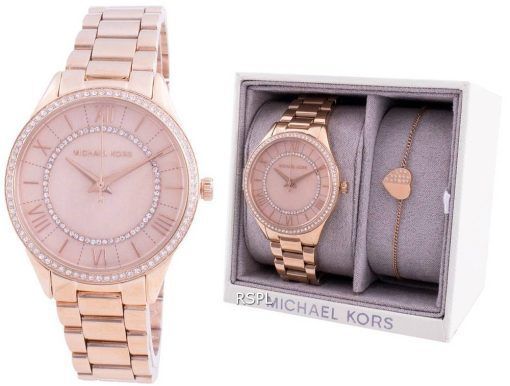 Michael Kors Lauryn MK4491クォーツダイヤモンドアクセント、ギフトセットウィメンズウォッチ