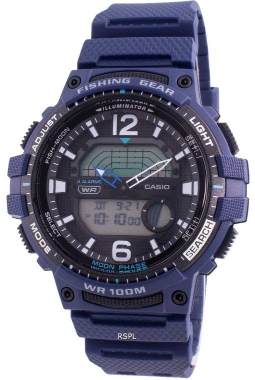カシオユースWSC-1250H-2AVクォーツムーンフェイズメンズ腕時計
