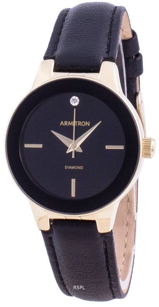 Armitron 755410BKGPBKクォーツダイヤモンドアクセントレディース腕時計