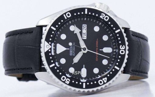 セイコー自動ダイバーズ 200 M 比黒革 SKX007K1 LS6 メンズ腕時計