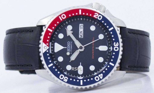 セイコー自動ダイバーズ 200 M 比黒革 SKX009K1 LS6 メンズ腕時計