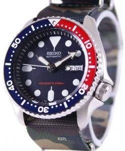 セイコー自動ダイバーズ 200 M 軍 NATO ストラップ SKX009K1 NATO5 メンズ腕時計