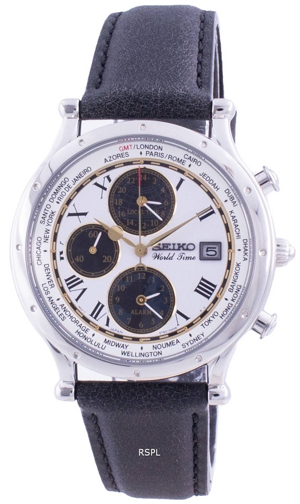 セイコー30周年記念時代の発見ワールドタイムSPL055P SPL055P1 SPL055Pクォーツクロノグラフ限定版メンズ腕時計