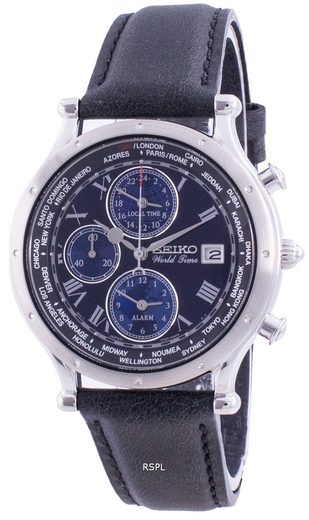セイコー30周年記念時代の発見ワールドタイムSPL059 SPL059P1 SPL059Pクォーツクロノグラフ限定版メンズ腕時計